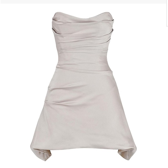 House of CB Dresses & Skirts - House of CB Jasmine oyster gray Elegant Strapless mini Dress L